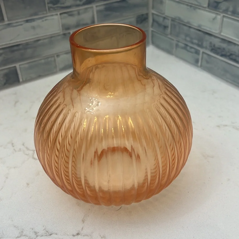 Elegant Peach Color Glass Vase 💥 ‼️PRICE DROP‼️